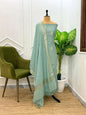 Sea Green Mercerised Banarasi Suit with Zari Border & Embroidered Dupatta 1100SKL_MS7