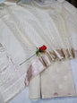 Off-white Pure Mercerised Banarasi Suit with Lorex Weaving & Floral Booti Dupatta 1100SKL_MSL9