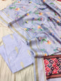 Lavander Pure Mercerised Zari Booti with Digital Print Dupatta Banarasi Suit 1100SKL_PMD5