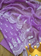 Purple Organza Silk Embroidery Banarasi 3 Pcs Suit Set 1100SKL_OG3