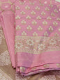 Pink Cotton Floral Silver Zari Booti Banarasi Suit with Alfi Jaal Dupatta Banarasi Suit 115SHL_CTN2