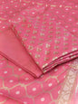 Peach Cotton Floral Silver Zari Booti Banarasi Suit with Alfi Jaal Dupatta Banarasi Suit 115SHL_CTN4