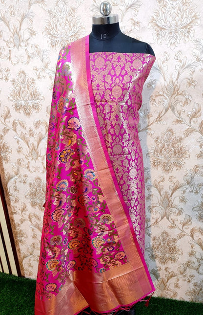 Magenta Premium Silk Brocade Banarasi Suit with Rich Kimkhab Multicolor Dupatta 1150SKL_BK1