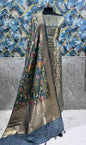 Grey Premium Silk Brocade Banarasi Suit with Rich Kimkhab Multicolor Dupatta 1150SKL_BK9