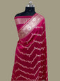 Dark Pink Semi Chiniya Silk Meenakari Aada Zari Jaal Zari Border Banarasi Saree 115AM_SC1