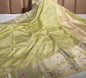 Pista Green Semi Chiniya Silk Meenakari Aada Zari Jaal Zari Border Banarasi Saree 115AM_SC9