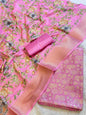 Peach Brocade Katan Silk Zari Jaal Banarasi Dupatta with Digital Print Dupatta Banarasi Suit 11IM_BRCD1