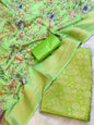 Green Brocade Katan Silk Zari Jaal Banarasi Dupatta with Digital Print Dupatta Banarasi Suit 11IM_BRCD2