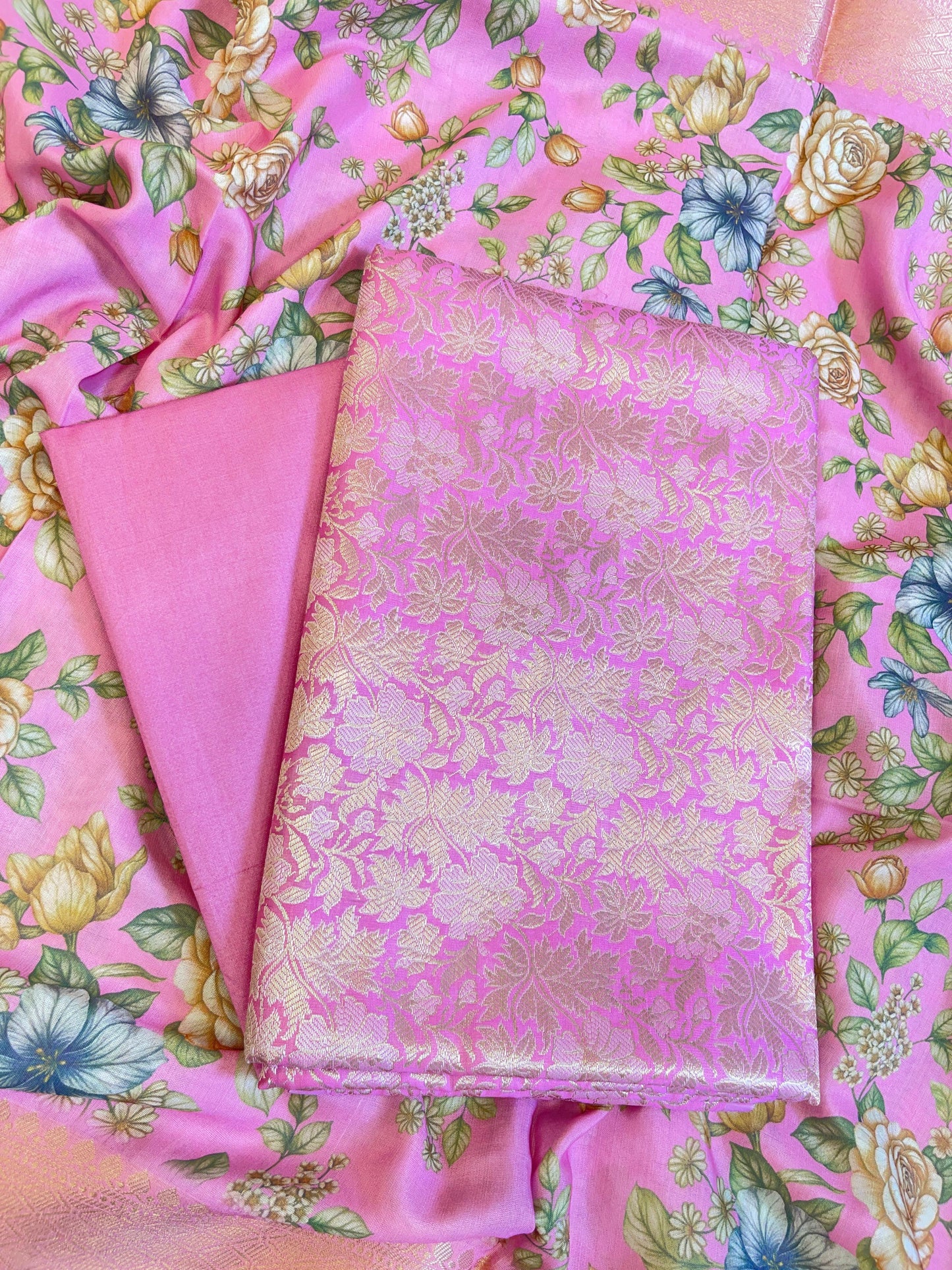 Pink Brocade Katan Silk Zari Jaal Banarasi Dupatta with Digital Print Dupatta Banarasi Suit 11IM_BRCD3