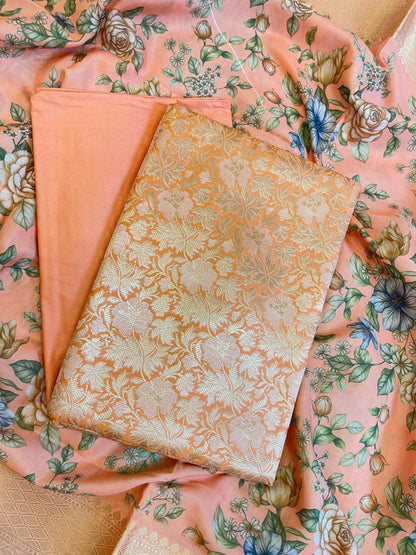 Orange Brocade Katan Silk Zari Jaal Banarasi Dupatta with Digital Print Dupatta Banarasi Suit 11IM_BRCD4