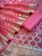 Peach Pure Cotton Dyable Zari Geometrical Jaal Banarasi Suit 11IM_PCD2