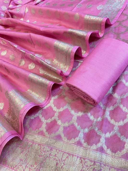Pink Pure Cotton Dyable Zari Geometrical Jaal Banarasi Suit 11IM_PCD4