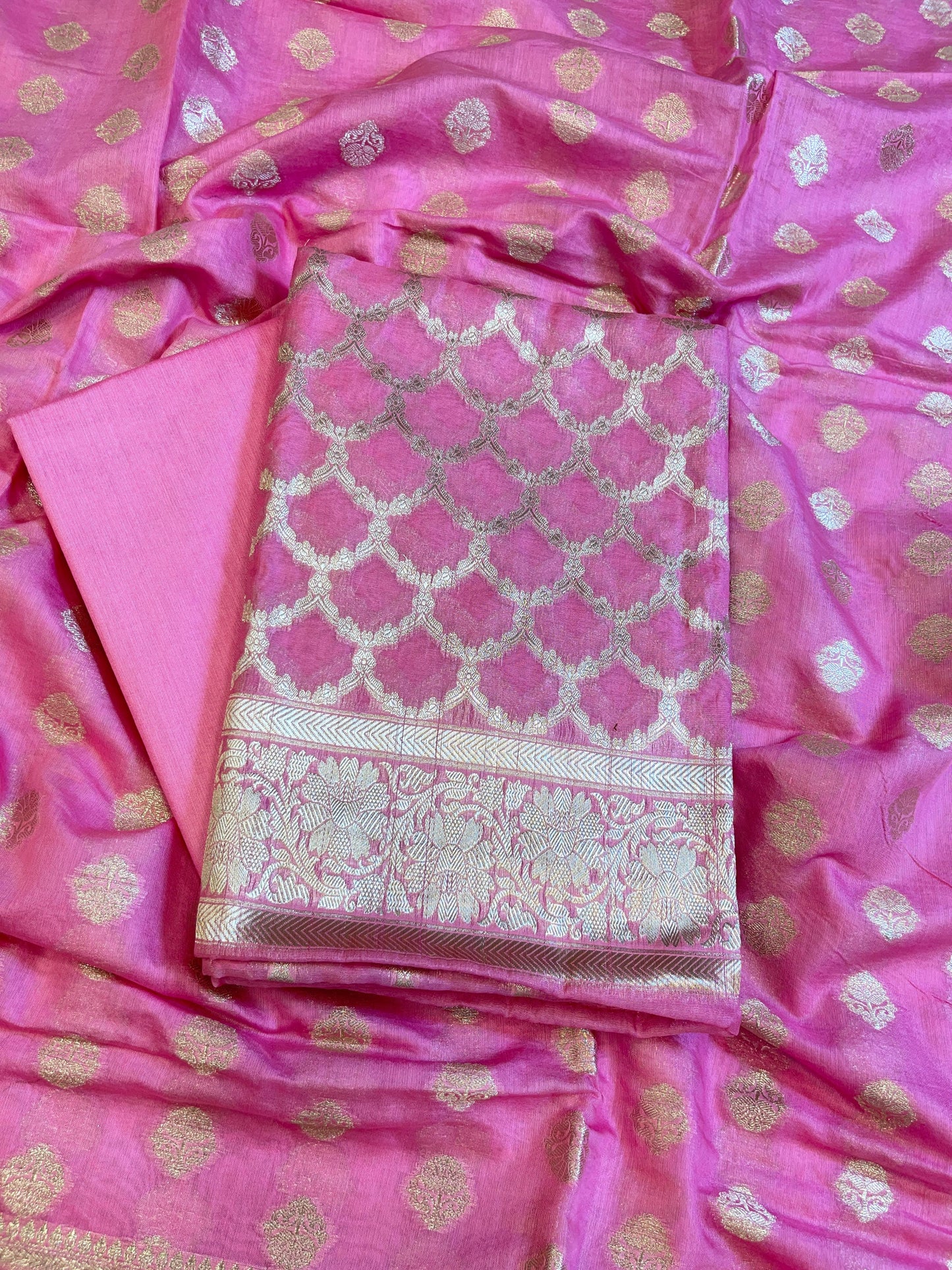 Pink Pure Cotton Dyable Zari Geometrical Jaal Banarasi Suit 11IM_PCD4
