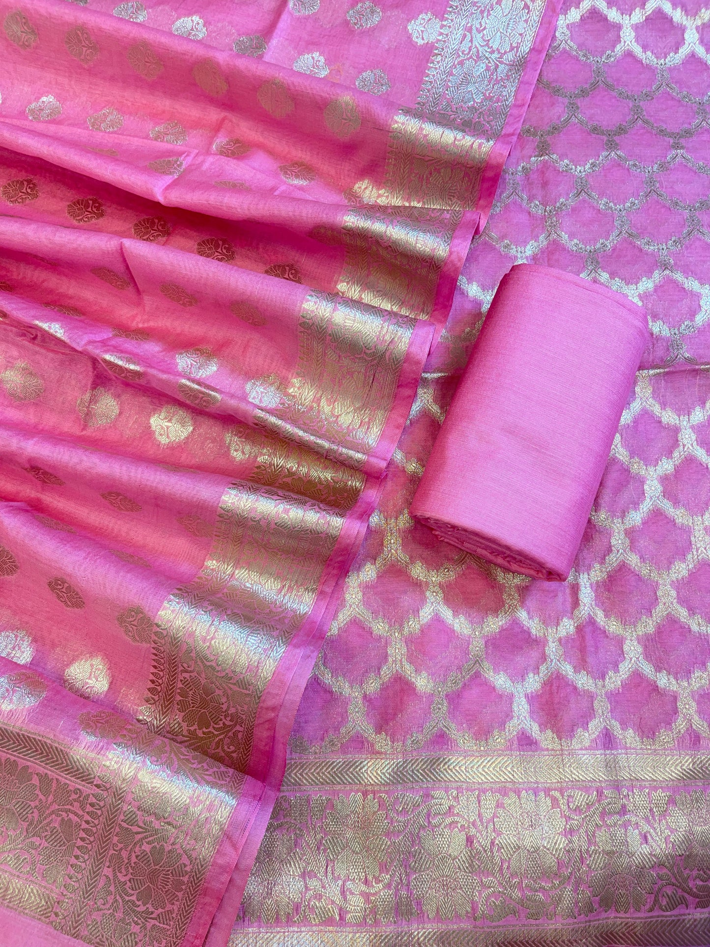 Pink Pure Cotton Dyable Zari Geometrical Jaal Banarasi Suit 11IM_PCD4