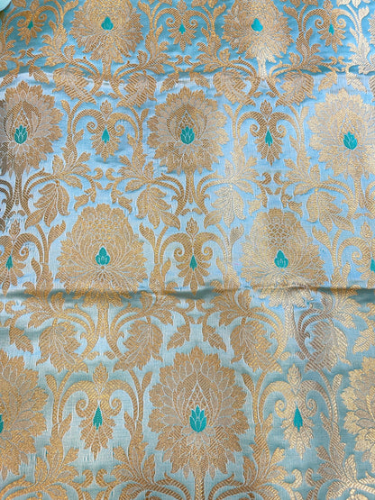 Seagreen Brocade Kimkhab Floral Boota Jaal Banarasi Suit with Digital Print Dupatta 11SKL_BK2