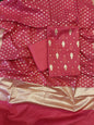 Red Mercerise Silk Floral Zari Booti with Chunri Booti Dupatta Banarasi Suit 11SKL_CMS2