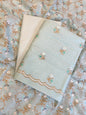 Seagreen Linen Silk Resham Booti Banarasi Suit with Embroidery Dupatta 11SKL_LNEM4