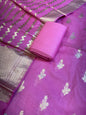 Magenta Mercerise Silk Floral Zari Booti with Zig-Zag Dupatta Banarasi Suit 11SKL_MSRS1