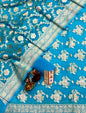 Sky Blue Georgette Silk Floral Banarasi Suit Set 1200SKL_GS6