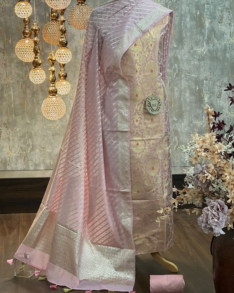 Pink Katan Silk Brocade Kimkhab Mina Boota Banarasi Suit 1250SKL_KB11