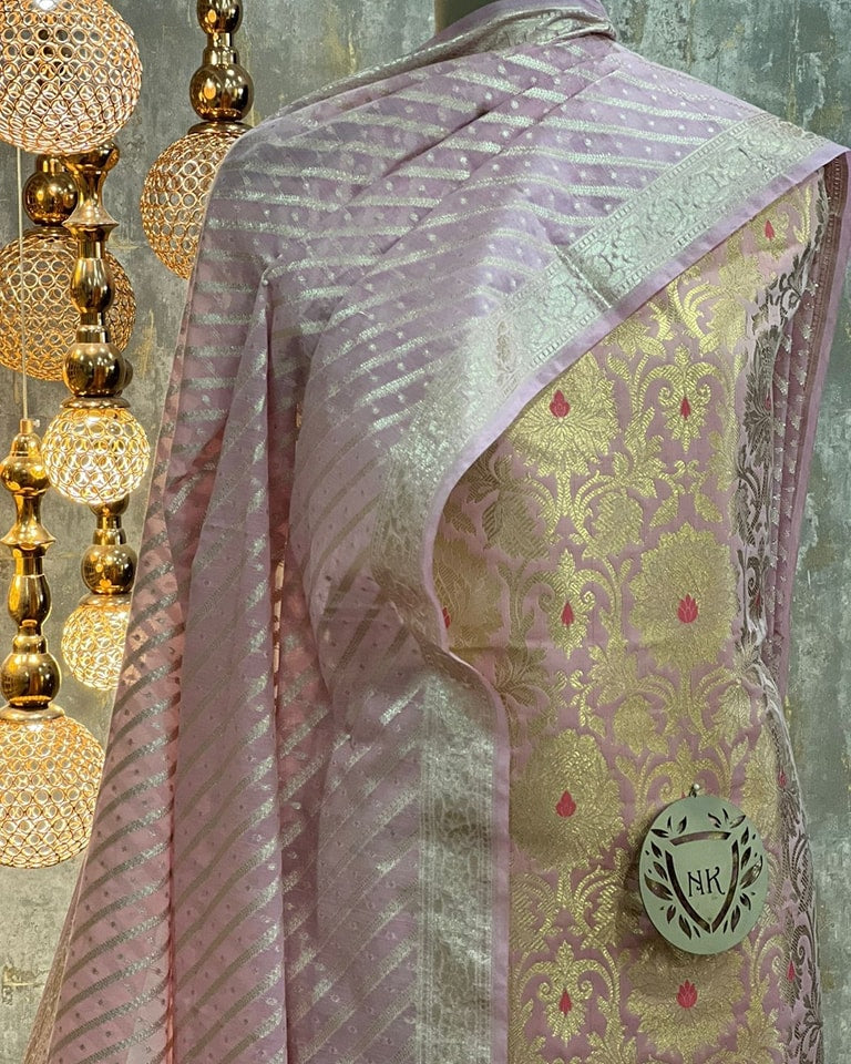 Pink Katan Silk Brocade Kimkhab Mina Boota Banarasi Suit 1250SKL_KB11