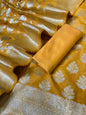 Gold Katan Upada Silk Floral Zari Boota Banarasi Suit with Alfi Zari Jaal Dupatta 125DAN_KU10