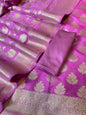 Orchid Pink Katan Upada Silk Floral Zari Boota Banarasi Suit with Alfi Zari Jaal Dupatta 125DAN_KU13
