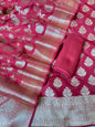 Maroon Katan Upada Silk Floral Zari Boota Banarasi Suit with Alfi Zari Jaal Dupatta 125DAN_KU15
