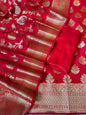 Red Katan Upada Silk Floral Zari Boota Banarasi Suit with Alfi Zari Jaal Dupatta 125DAN_KU9