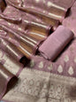 Mauve Semi Chiniya Silk Floral Zari Booti Banarasi Suit with Lehriya Jaal Dupatta 125DAN_SC1