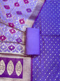 Purple Mercerise Silk Chunri Zari Booti Banarasi Suit with Rangkaat Dupatta 125SKL_MSRS3