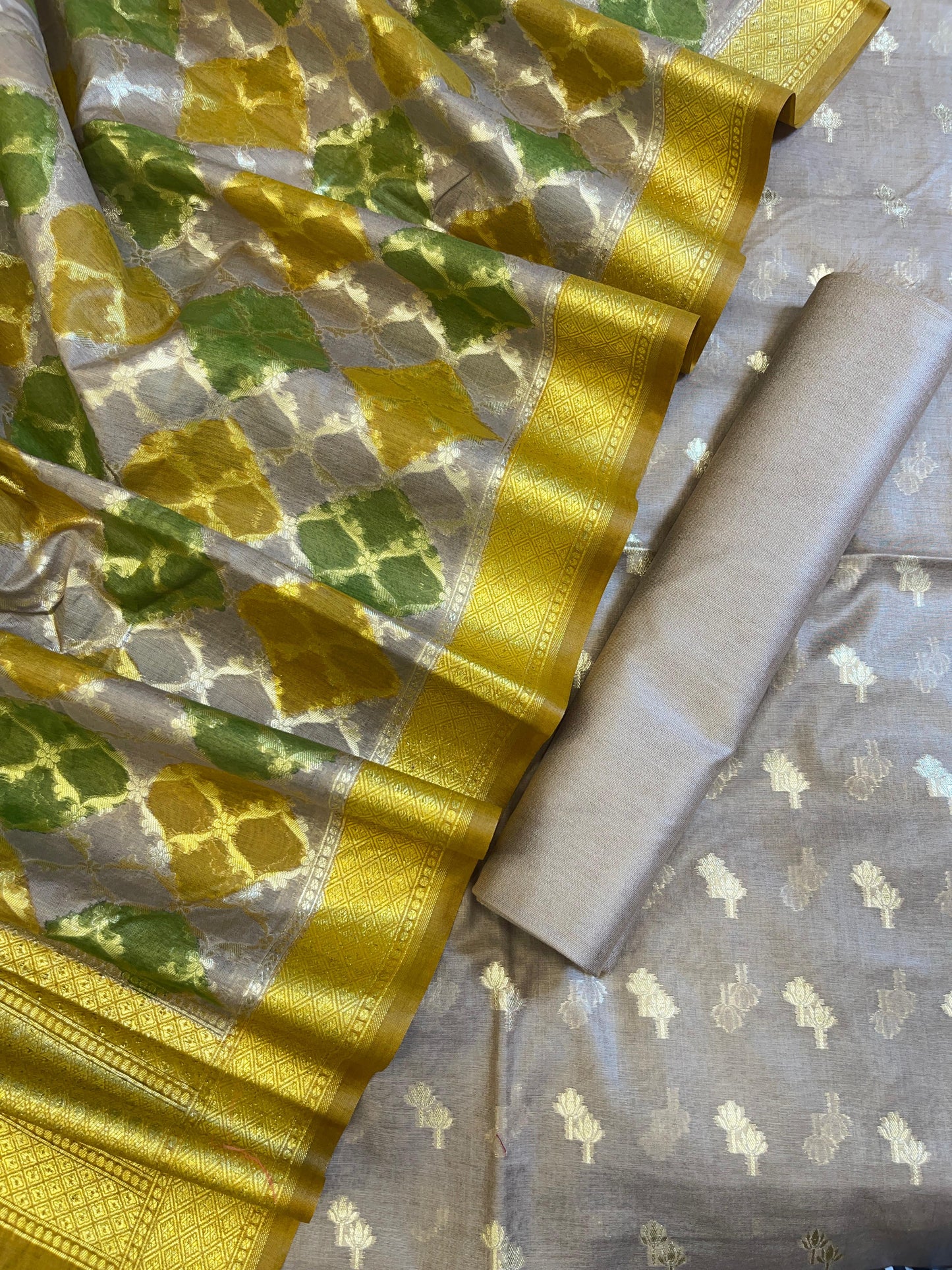 Mauve Pure Cotton Lorex weave Dual Zari Booti Banarasi Suit 1300IM_PCL12
