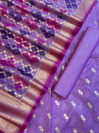 Purple Pure Cotton Lorex weave Dual Zari Booti Banarasi Suit 1300IM_PCL16
