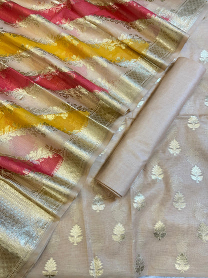 Tussar Pure Cotton Lorex weave Zari Booti Banarasi Suit 1300IM_PCL2
