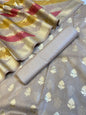 Mauve Pure Cotton Lorex weave Zari Booti Banarasi Suit 1300IM_PCL4