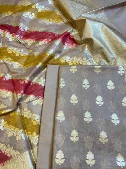 Mauve Pure Cotton Lorex weave Zari Booti Banarasi Suit 1300IM_PCL4