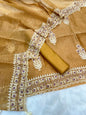 Mustard Yellow Tissue Silk With Embroidery Crush Dupatta Banarasi Set 1300SKL_TSU6