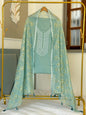 Seagreen Pure Mercerised Cotton Suit with Neck Embroidery and Resham Jaal Dupatta 1350SKL_MCE2