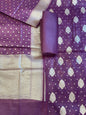 Purple Pure Cotton Self Design Banarasi 3 pcs Suit Set 13IM_PCSD11