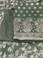 Darkgreen Cotton Dyable Alfi Zari Booti Banarasi Suit with Floral Zari Jaal Banarasi Suit 13SHL_DAS7