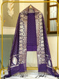 Violet Blue Mal Chanderi Lorex Zari Booti Banarasi Suit With Chanderi Weave Dupatta 150PNJ_MCL5