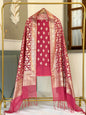Fuchsia Pink Mal Chanderi Lorex Zari Booti Banarasi Suit With Chanderi Weave Dupatta 150PNJ_MCL6