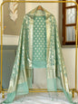 Seagreen Mal Chanderi Lorex Zari Booti Banarasi Suit With Chanderi Weave Dupatta 150PNJ_MCL7