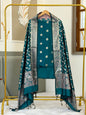 Seagreen Katan Silk Alfi Zari Booti Banarasi Suit With Floral Jaal Dupatta 150PNJ_SA1