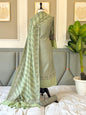 Sage Green Spun Cotton Tanchui Banarasi Suit With Aada Jaal Dupatta 150PNJ_SC2