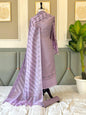 Lilac Spun Cotton Tanchui Banarasi Suit With Aada Jaal Dupatta 150PNJ_SC4