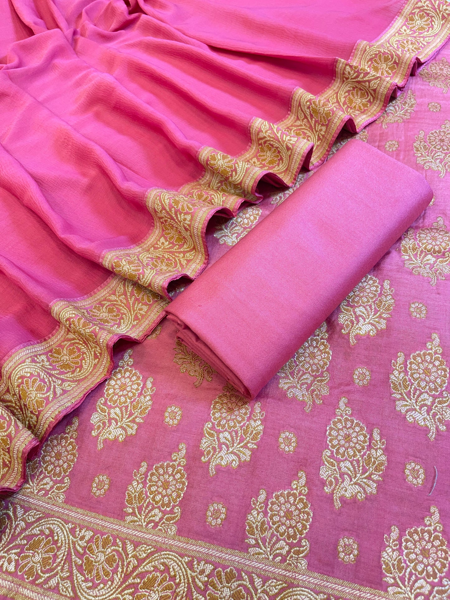 Magenta Cotton Resham Floral Neem Zari Booti Banarasi Suit 155SHL_CNM2