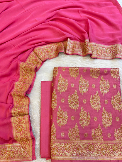 Magenta Cotton Resham Floral Neem Zari Booti Banarasi Suit 155SHL_CNM2