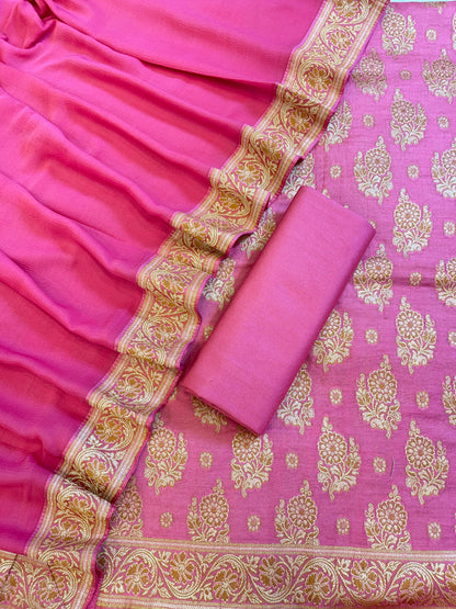 Magenta Cotton Resham Floral Neem Zari Booti Banarasi Suit 155SHL_CNM2