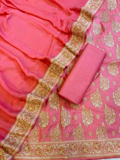 Pink Cotton Resham Floral Neem Zari Booti Banarasi Suit 155SHL_CNM4